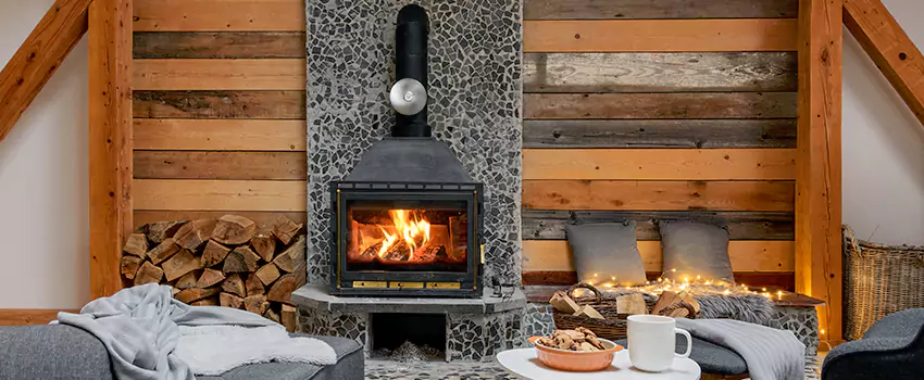 Thelin Hearth Products Direct Vent Gas Stove Fireplace Inspection in Melrose, Massachusetts